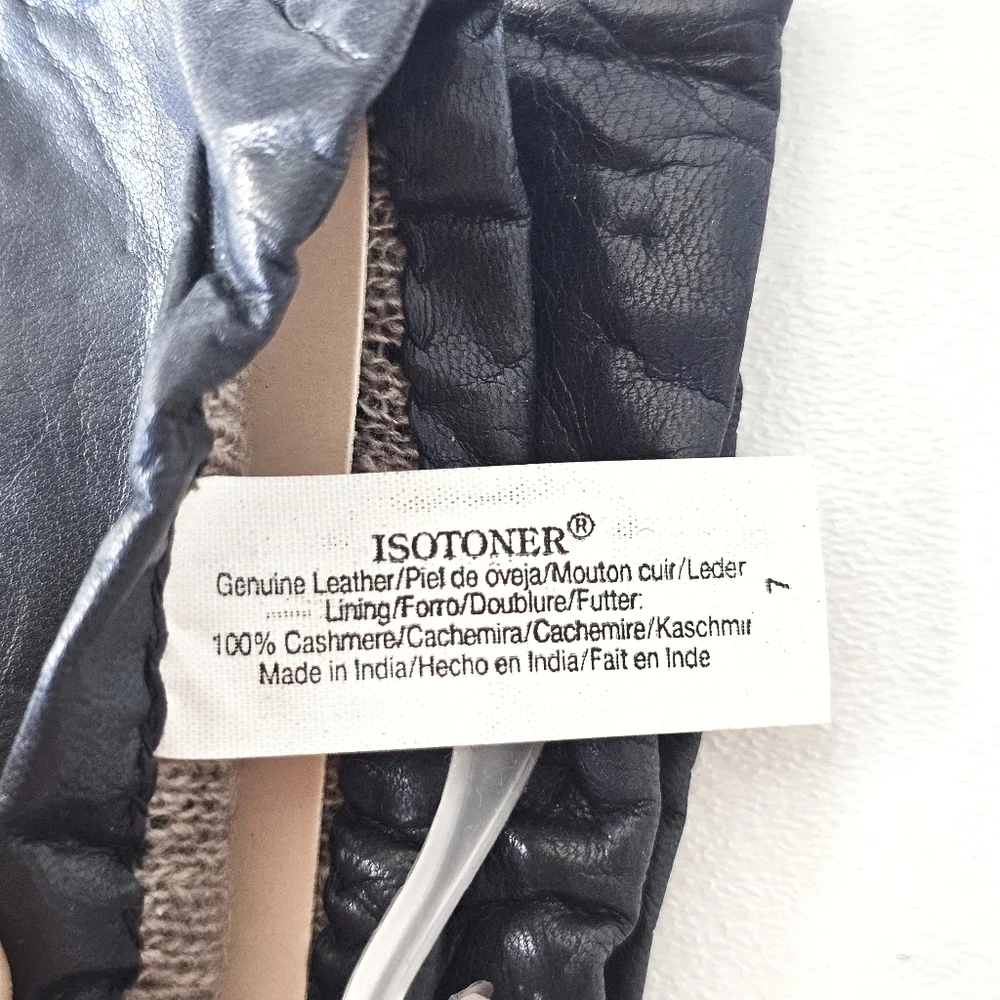 Vintage '95Isotoner Real Leather Gloves Women Cashmere Lined Soft Lambskin *Read